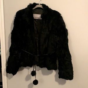 Black fur winter coat